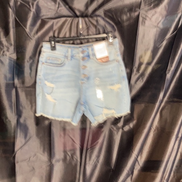 Relist6/28❌ LC Lauren Conrad super high rise cut off distressed denim short 4 - Picture 4 of 16